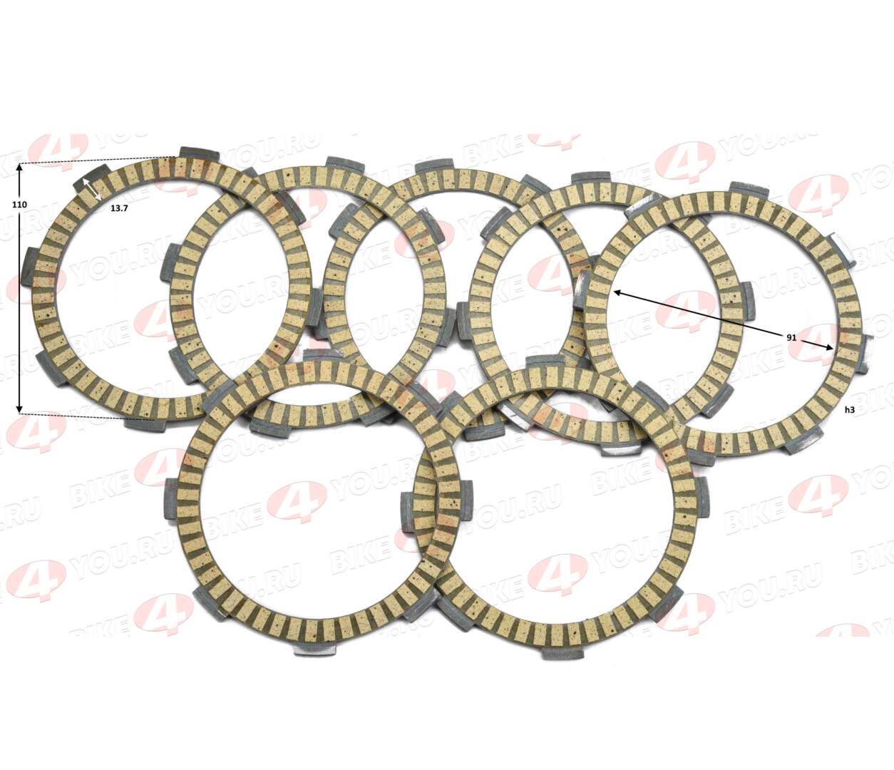 Диски сцепления 172FMM-3A (CB250-F) 175FMM (CB300-F) X-TECH